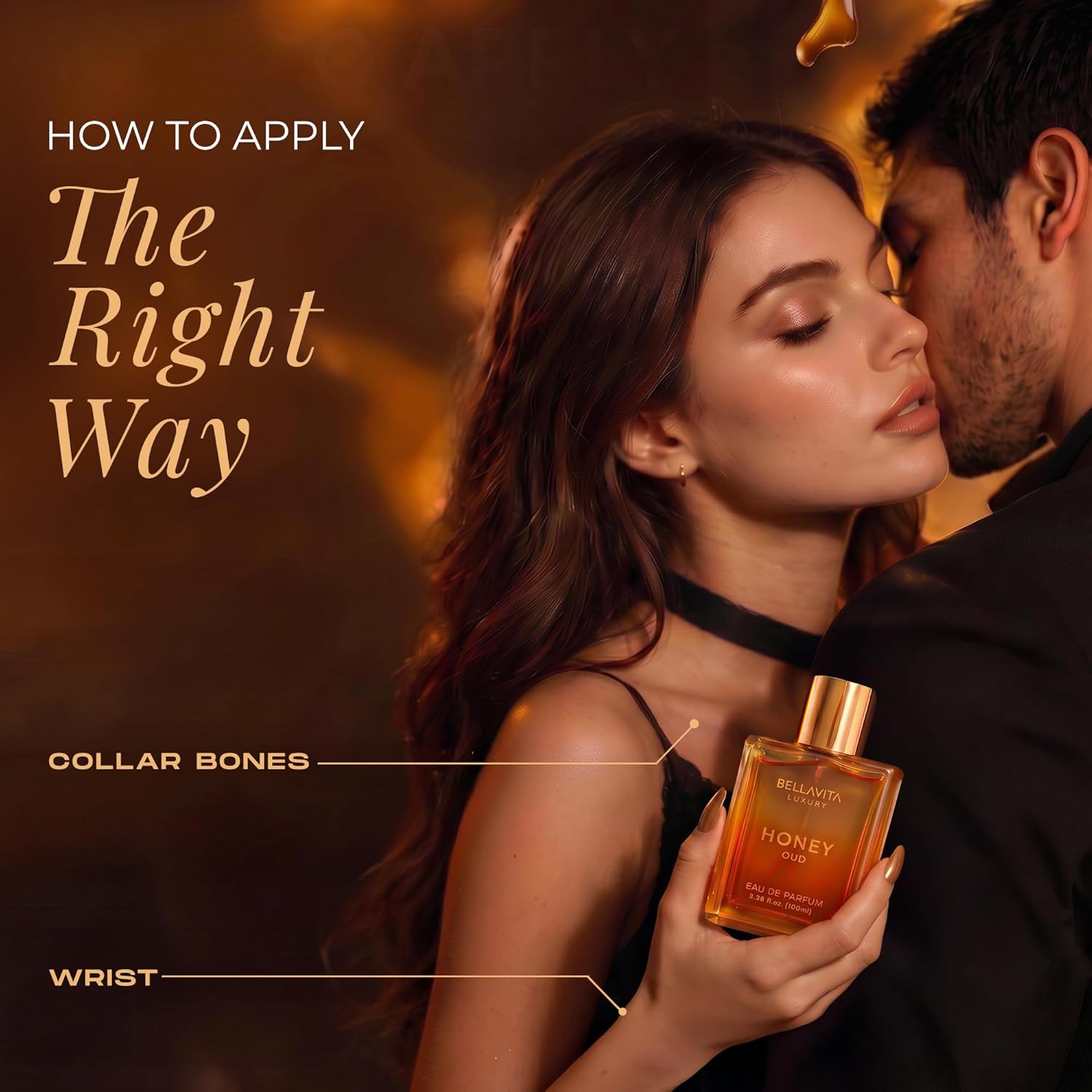 Bellavita Luxury Honey Oud Eau de Parfum | 100 ml (3.4 fl.oz.) | Perfume for Men and Women | Sweet Honey, Bergamot, Oud, and Amber Notes | Women's Day Special