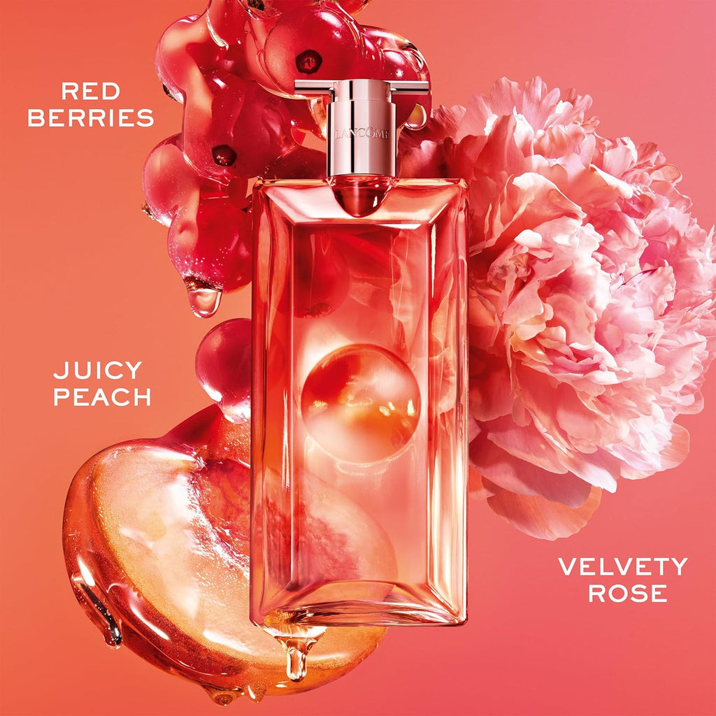Lancôme Idôle Peach ‘N Roses Eau de Parfum – Juicy Peach, Sparkling Red Berries & Velvety Rose, Fruity Floral Perfume, Everyday Scent