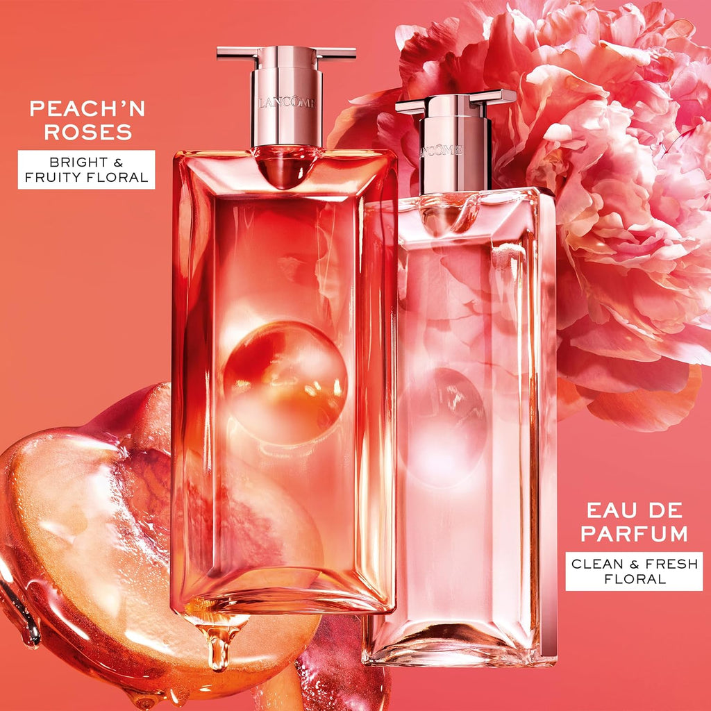 Lancôme Idôle Peach ‘N Roses Eau de Parfum – Juicy Peach, Sparkling Red Berries & Velvety Rose, Fruity Floral Perfume, Everyday Scent